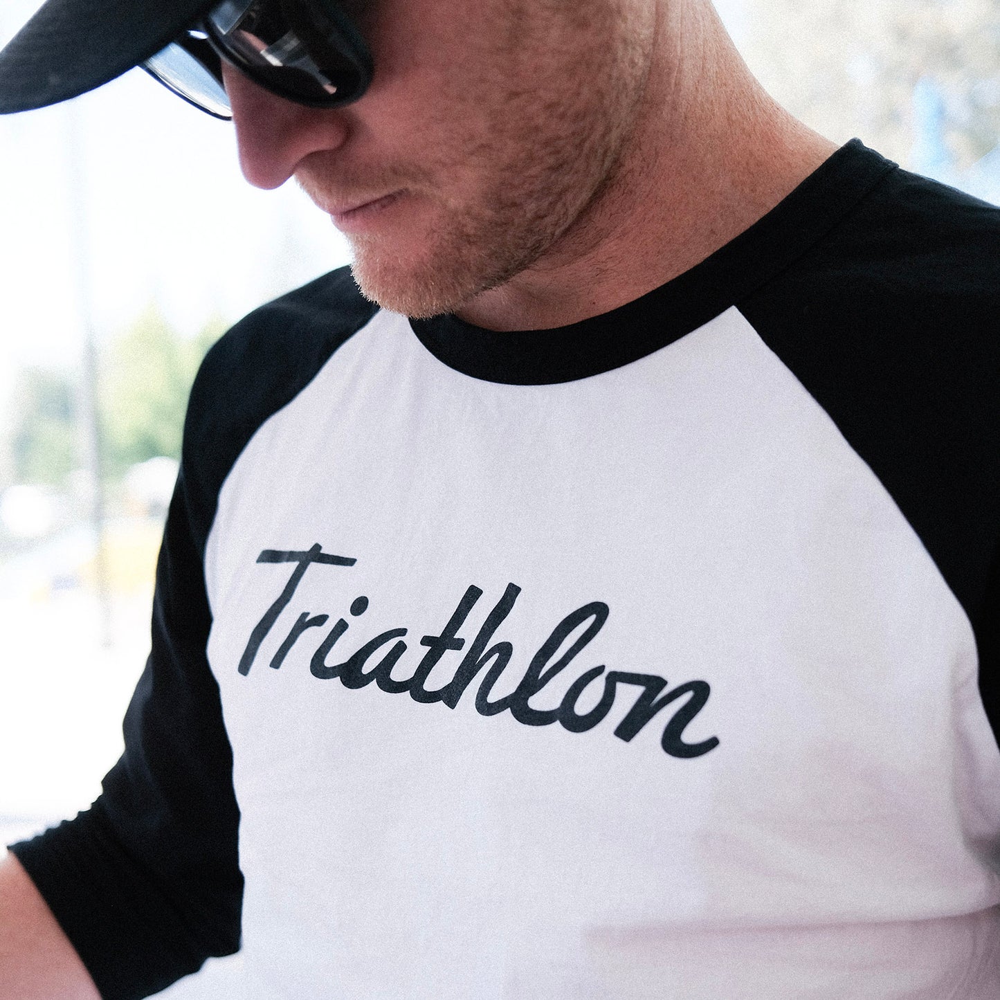 Timeless Triathlon 3/4 Sleeve Tee - White + Black